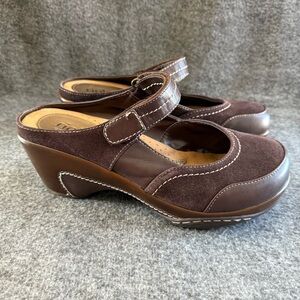 Rialto Brown Clogs Strap Mary Jane Women’s Size 8 Mystical Leather Comfort